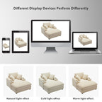 42.12 Canapé rembourré en velours côtelé + pouf