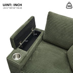 42.12 Canapé rembourré en velours côtelé + pouf