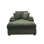 42.12 Canapé rembourré en velours côtelé + pouf