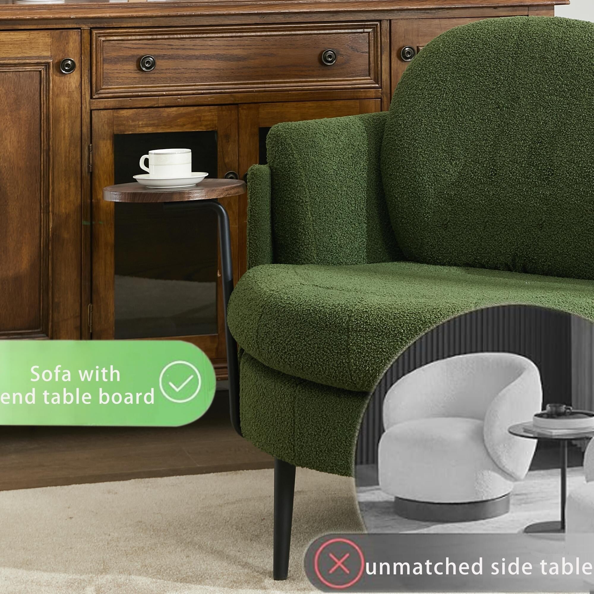 Fauteuil simple 42,5 avec repose-pieds mobile en forme de croissant