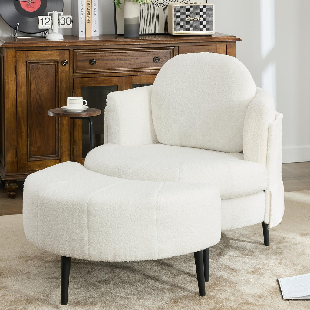 Fauteuil simple 42,5 avec repose-pieds mobile en forme de croissant
