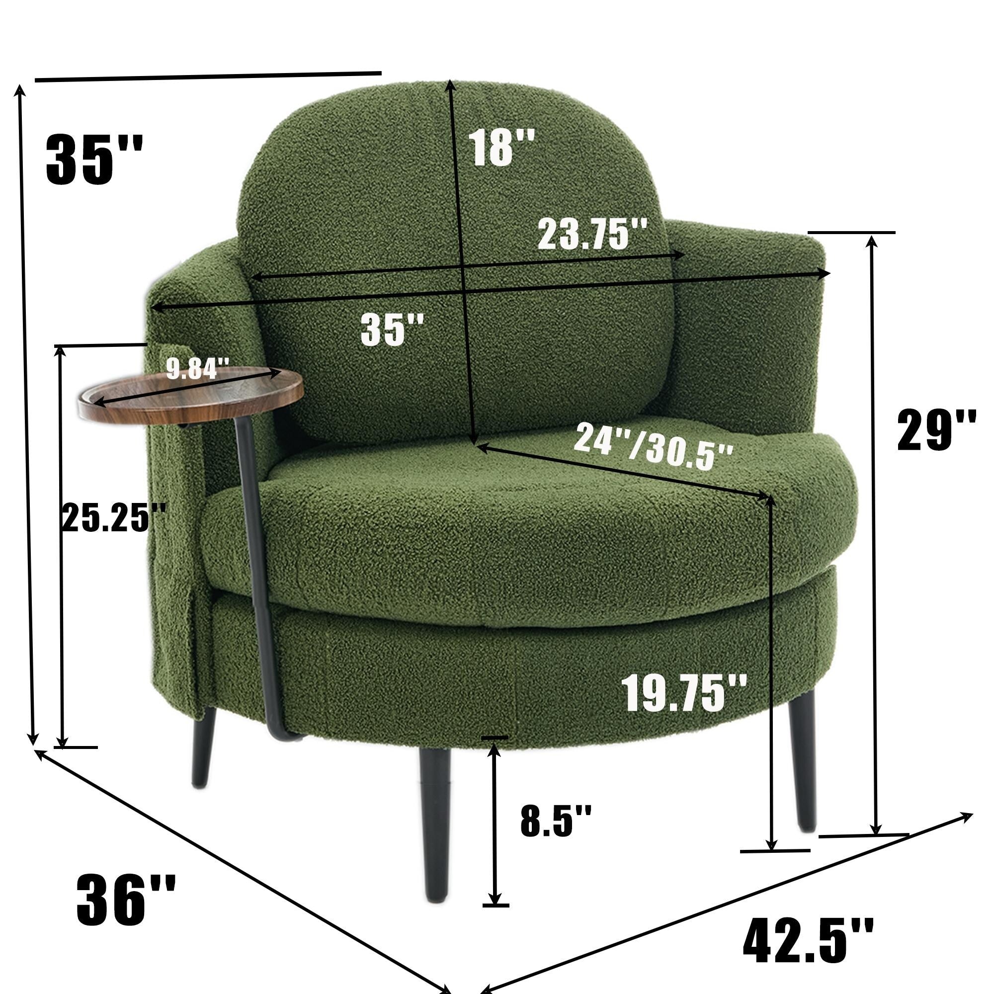 Fauteuil simple 42,5 avec repose-pieds mobile en forme de croissant