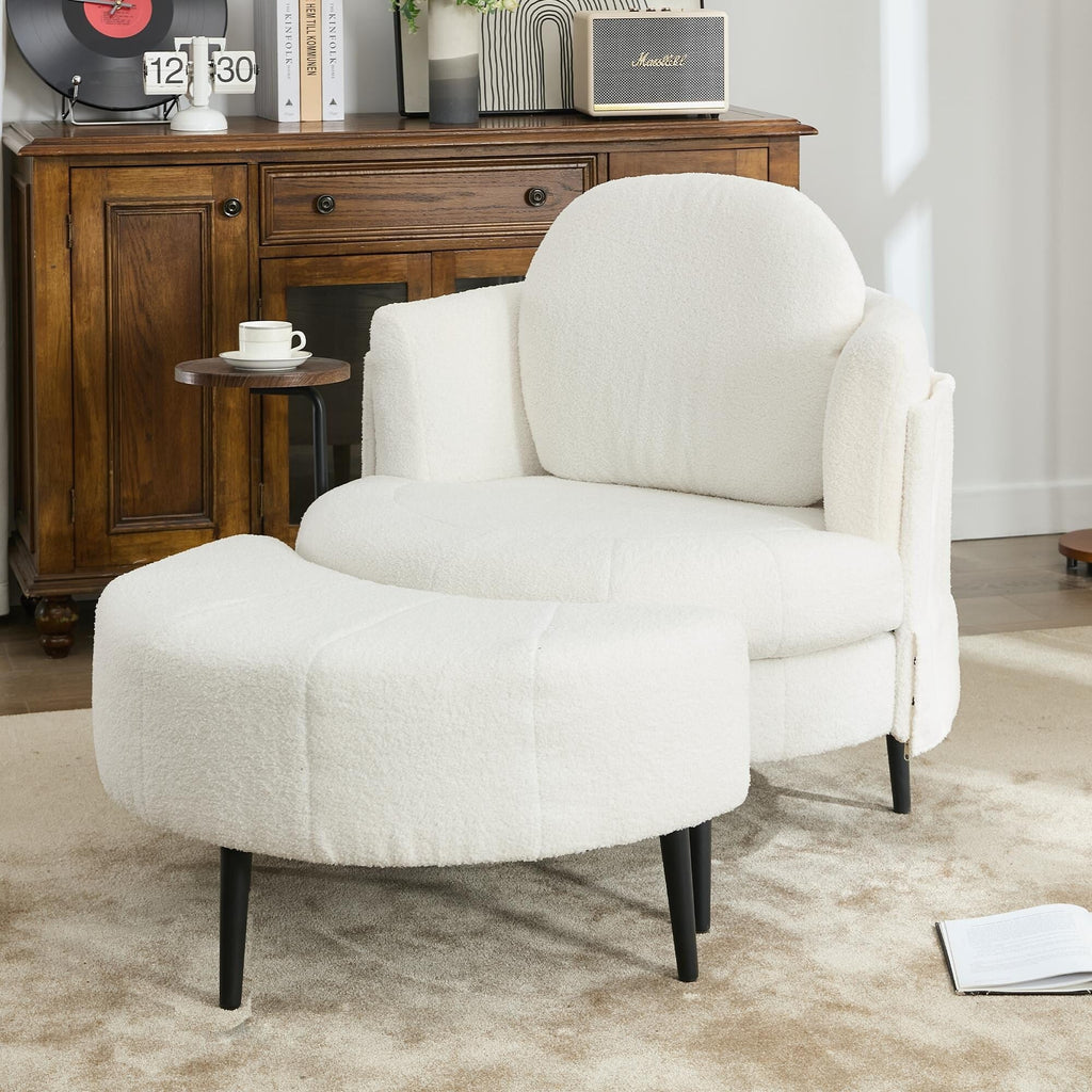 Fauteuil simple 42,5 avec repose-pieds mobile en forme de croissant