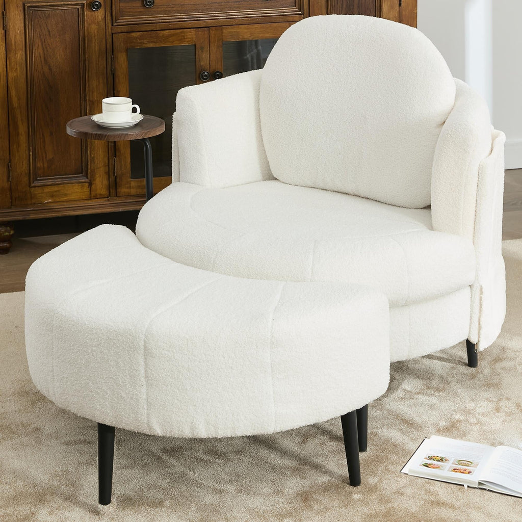 Fauteuil simple 42,5 avec repose-pieds mobile en forme de croissant