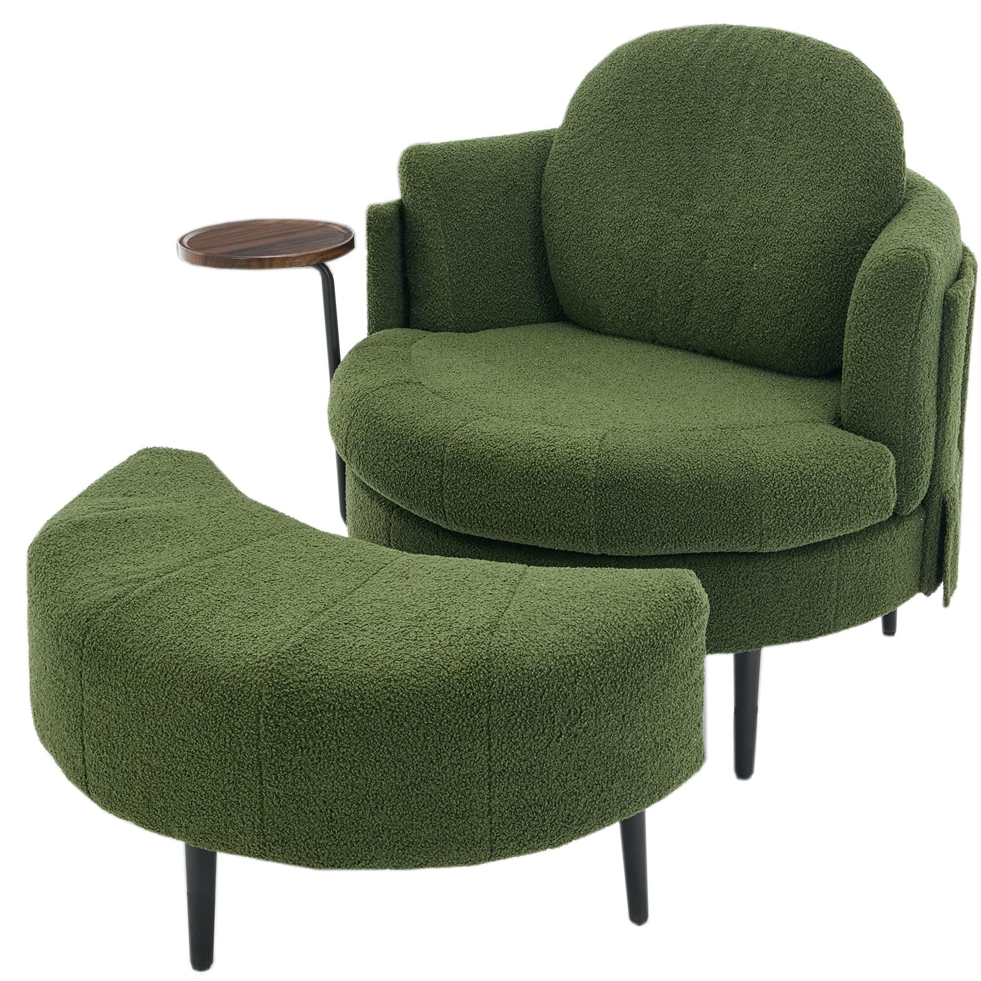 Fauteuil simple 42,5 avec repose-pieds mobile en forme de croissant