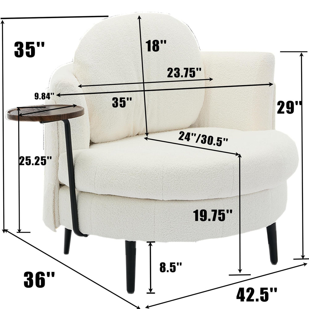 Fauteuil simple 42,5 avec repose-pieds mobile en forme de croissant