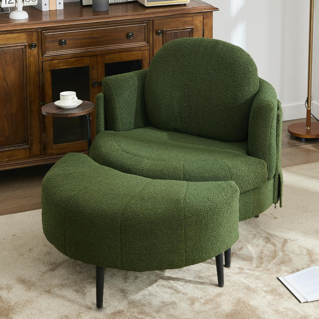 Fauteuil simple 42,5 avec repose-pieds mobile en forme de croissant