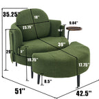 Fauteuil simple 42,5 avec repose-pieds mobile en forme de croissant