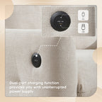 Fauteuil à siège large de 42 pouces avec chargeur à deux ports et conception de traction capitonnée par Harper&amp;Bright Designs