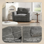 Fauteuil à siège large de 42 pouces avec chargeur à deux ports et conception de traction capitonnée par Harper&amp;Bright Designs