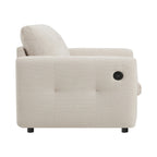 Fauteuil à siège large de 42 pouces avec chargeur à deux ports et conception de traction capitonnée par Harper&amp;Bright Designs