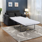 Canapé-lit double en velours côtelé 47,2 avec matelas pliable, table d'appoint, ports USB et poche de rangement