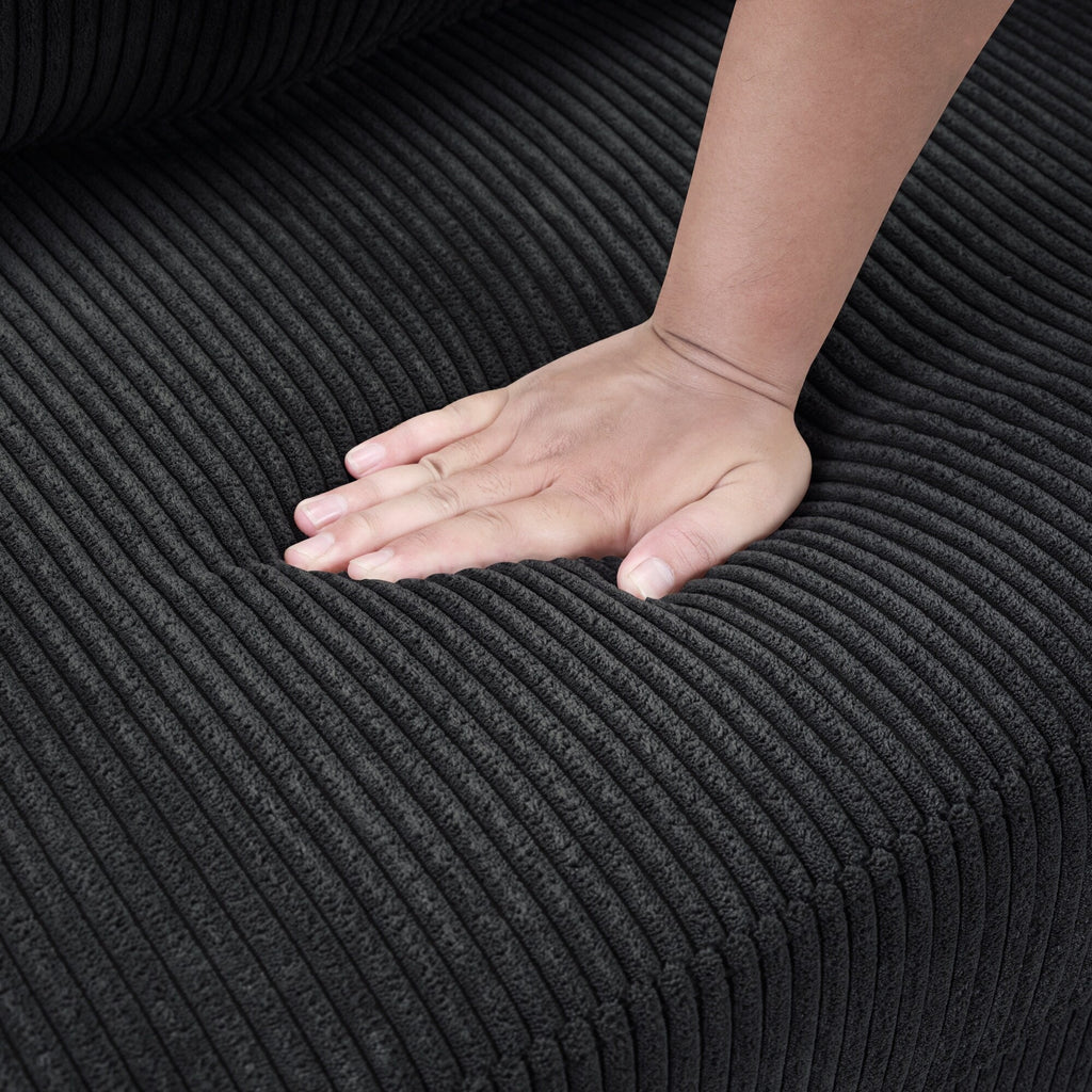 Canapé-lit double en velours côtelé 47,2 avec matelas pliable, table d'appoint, ports USB et poche de rangement