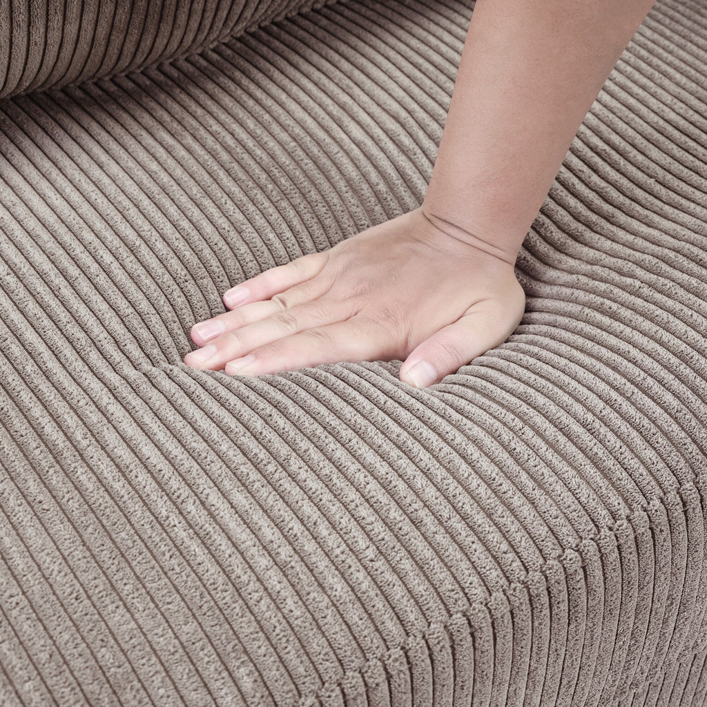 Canapé-lit double en velours côtelé 47,2 avec matelas pliable, table d'appoint, ports USB et poche de rangement