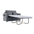 Canapé-lit double en velours côtelé 47,2 avec matelas pliable, table d'appoint, ports USB et poche de rangement