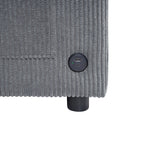 Canapé-lit double en velours côtelé 47,2 avec matelas pliable, table d'appoint, ports USB et poche de rangement