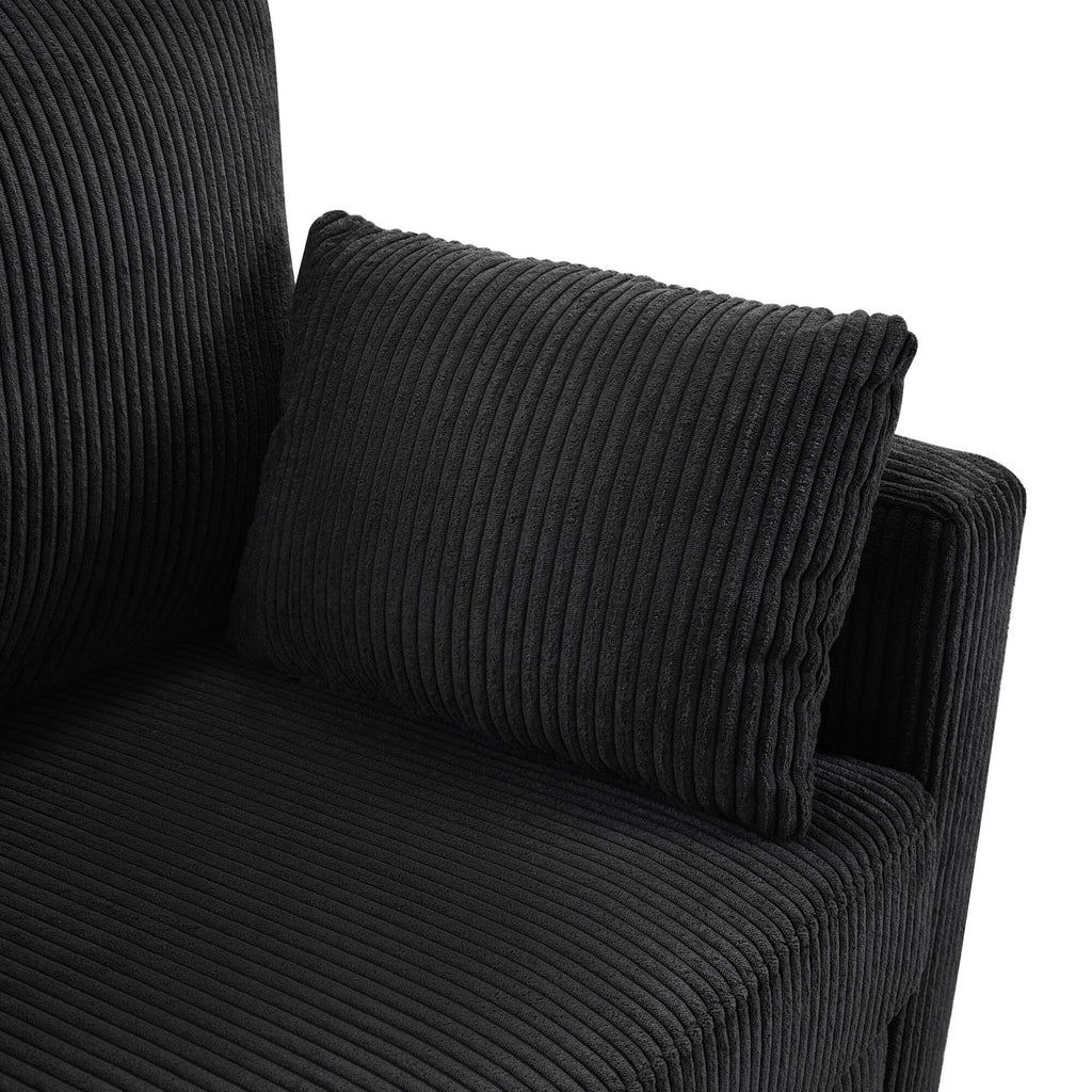 Canapé-lit double en velours côtelé 47,2 avec matelas pliable, table d'appoint, ports USB et poche de rangement