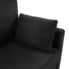 Canapé-lit double en velours côtelé 47,2 avec matelas pliable, table d'appoint, ports USB et poche de rangement