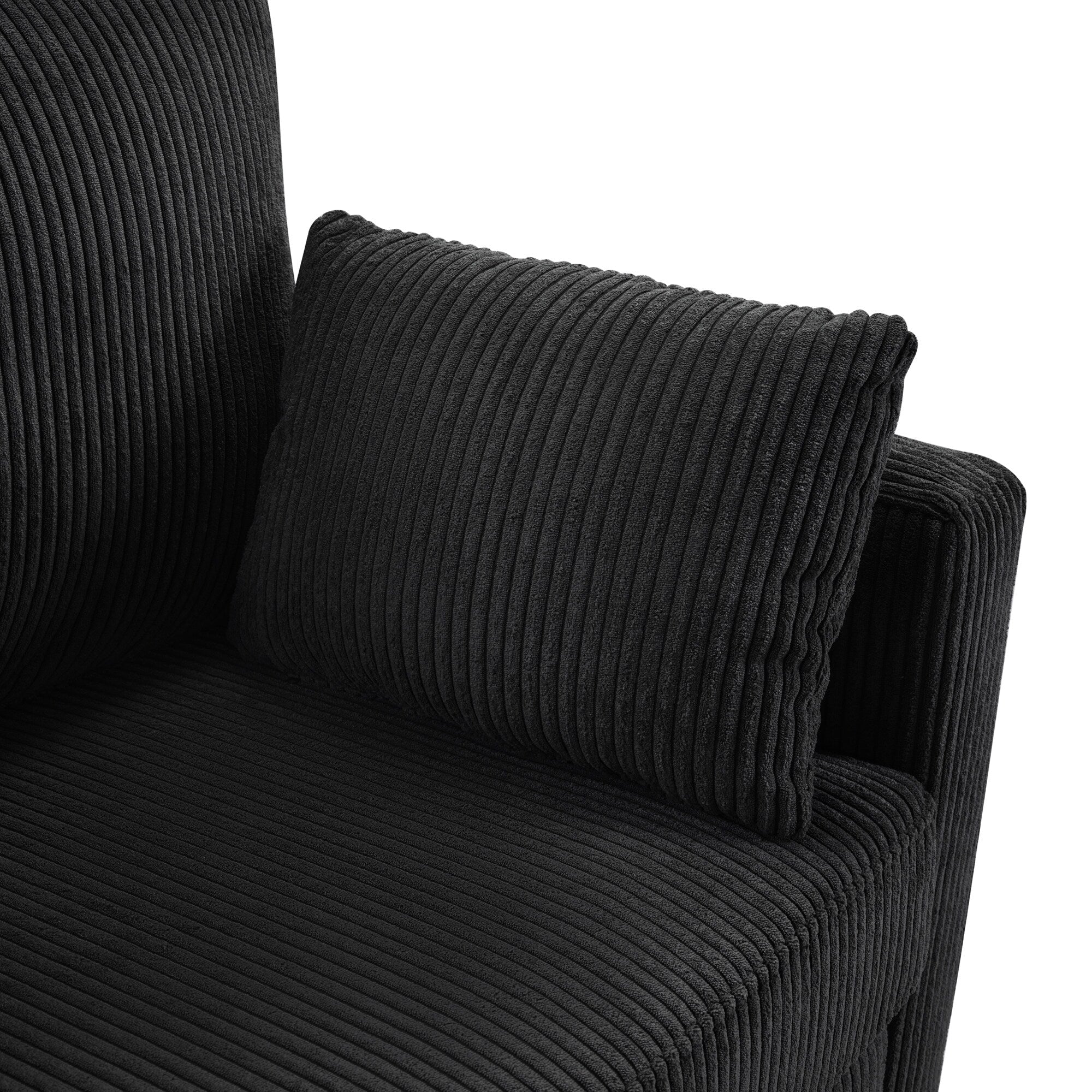 Canapé-lit double en velours côtelé 47,2 avec matelas pliable, table d'appoint, ports USB et poche de rangement