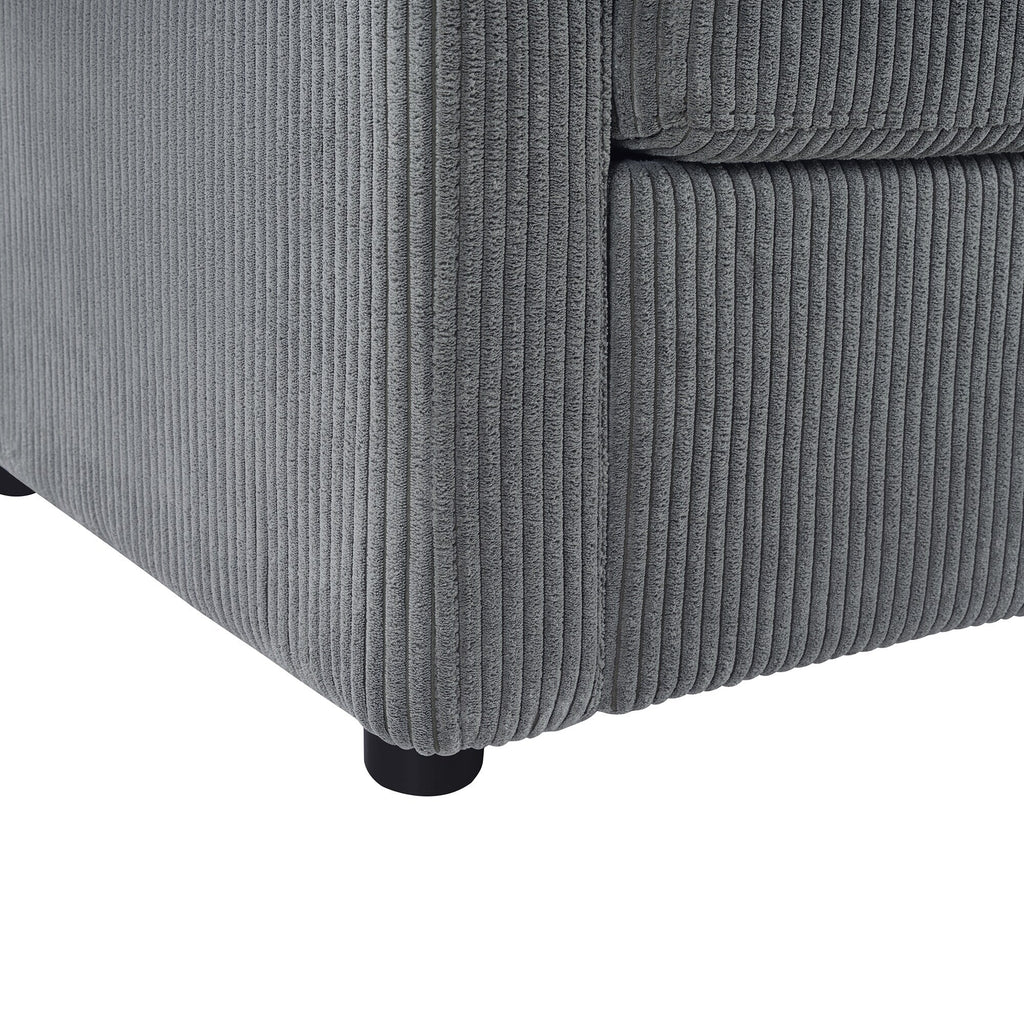 Canapé-lit double en velours côtelé 47,2 avec matelas pliable, table d'appoint, ports USB et poche de rangement