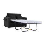 Canapé-lit double en velours côtelé 47,2 avec matelas pliable, table d'appoint, ports USB et poche de rangement