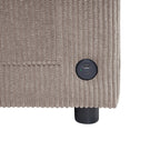 Canapé-lit double en velours côtelé 47,2 avec matelas pliable, table d'appoint, ports USB et poche de rangement