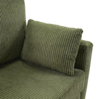 Canapé-lit double en velours côtelé 47,2 avec matelas pliable, table d'appoint, ports USB et poche de rangement