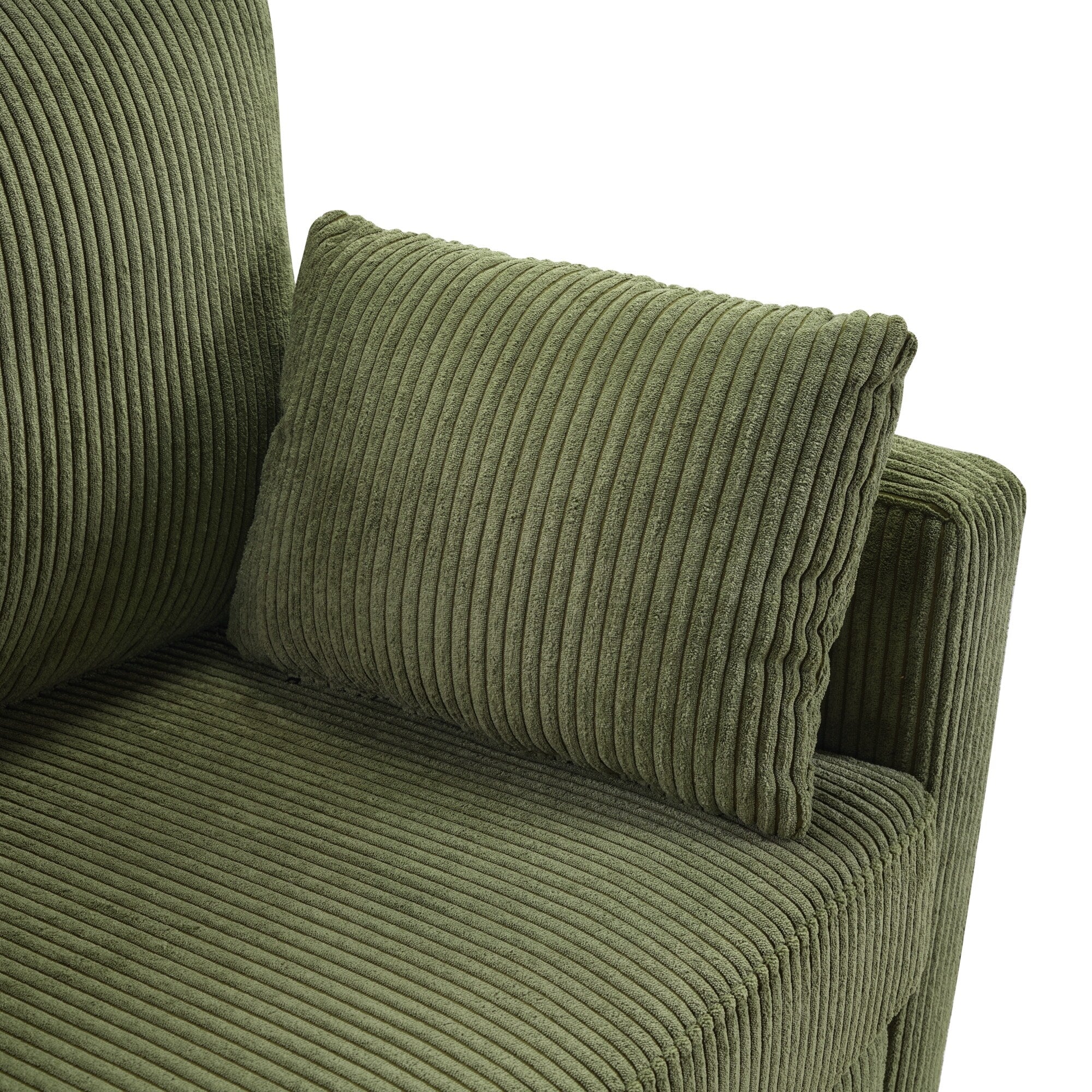 Canapé-lit double en velours côtelé 47,2 avec matelas pliable, table d'appoint, ports USB et poche de rangement