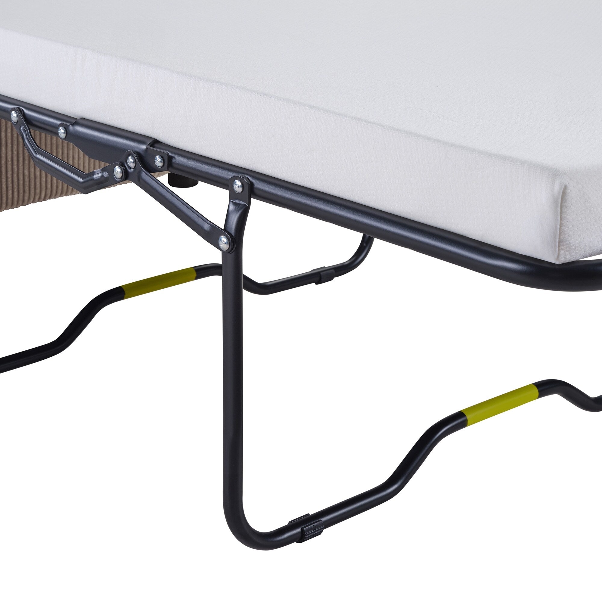 Canapé-lit double en velours côtelé 47,2 avec matelas pliable, table d'appoint, ports USB et poche de rangement