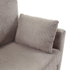 Canapé-lit double en velours côtelé 47,2 avec matelas pliable, table d'appoint, ports USB et poche de rangement