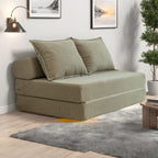 Canapé-lit 2 places en velours côtelé 47,63 avec oreiller, matelas de sol et dossier pour salon