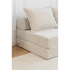 Canapé-lit 2 places en velours côtelé 47,63 avec oreiller, matelas de sol et dossier pour salon