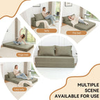 Canapé-lit 2 places en velours côtelé 47,63 avec oreiller, matelas de sol et dossier pour salon