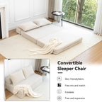 Canapé-lit 2 places en velours côtelé 47,63 avec oreiller, matelas de sol et dossier pour salon