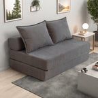 Canapé-lit 2 places en velours côtelé 47,63 avec oreiller, matelas de sol et dossier pour salon