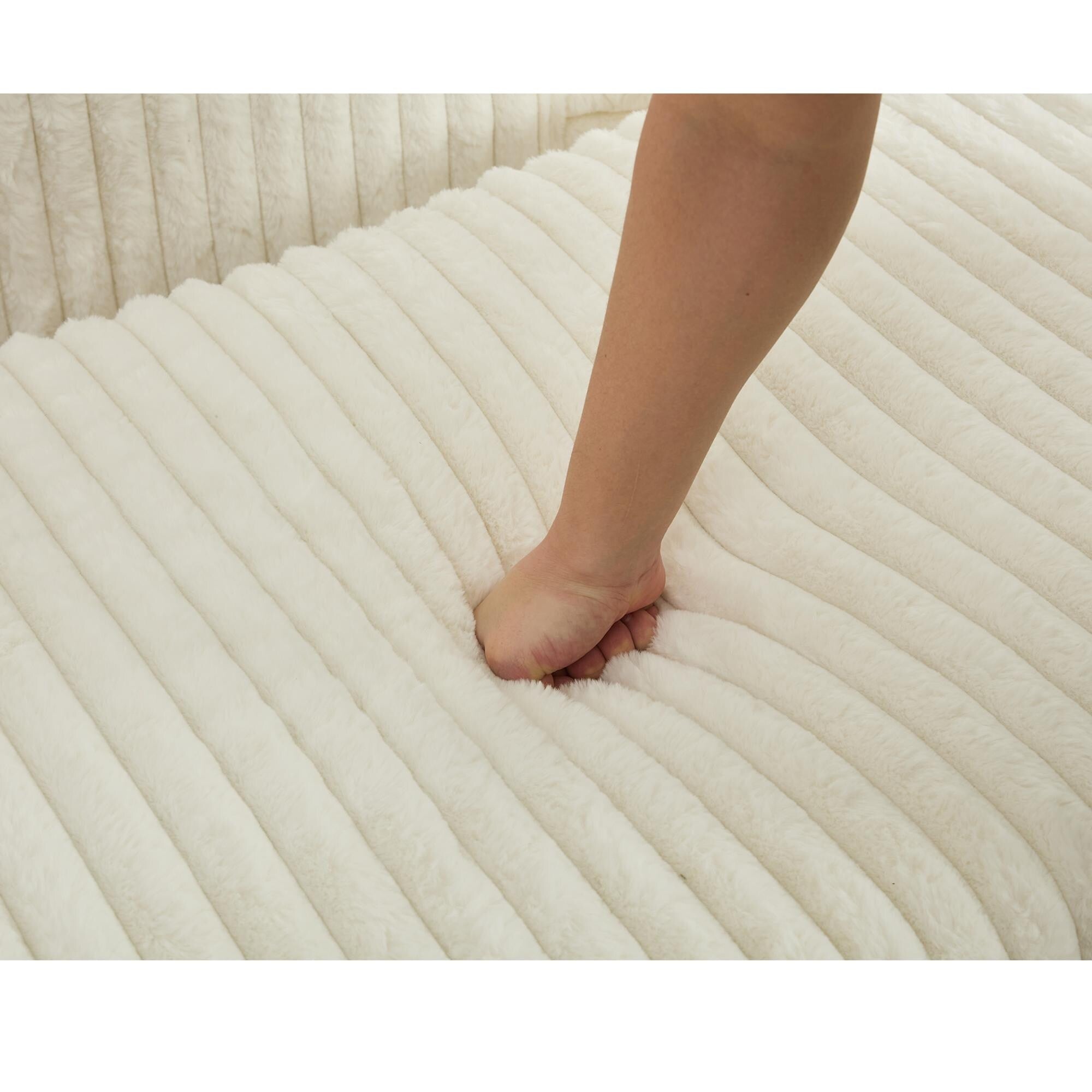 Chaise longue surdimensionnée en velours côtelé de 47,7 po avec fauteuil inclinable ottoman