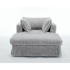 Chaise longue surdimensionnée en velours côtelé 47,7 avec pouf