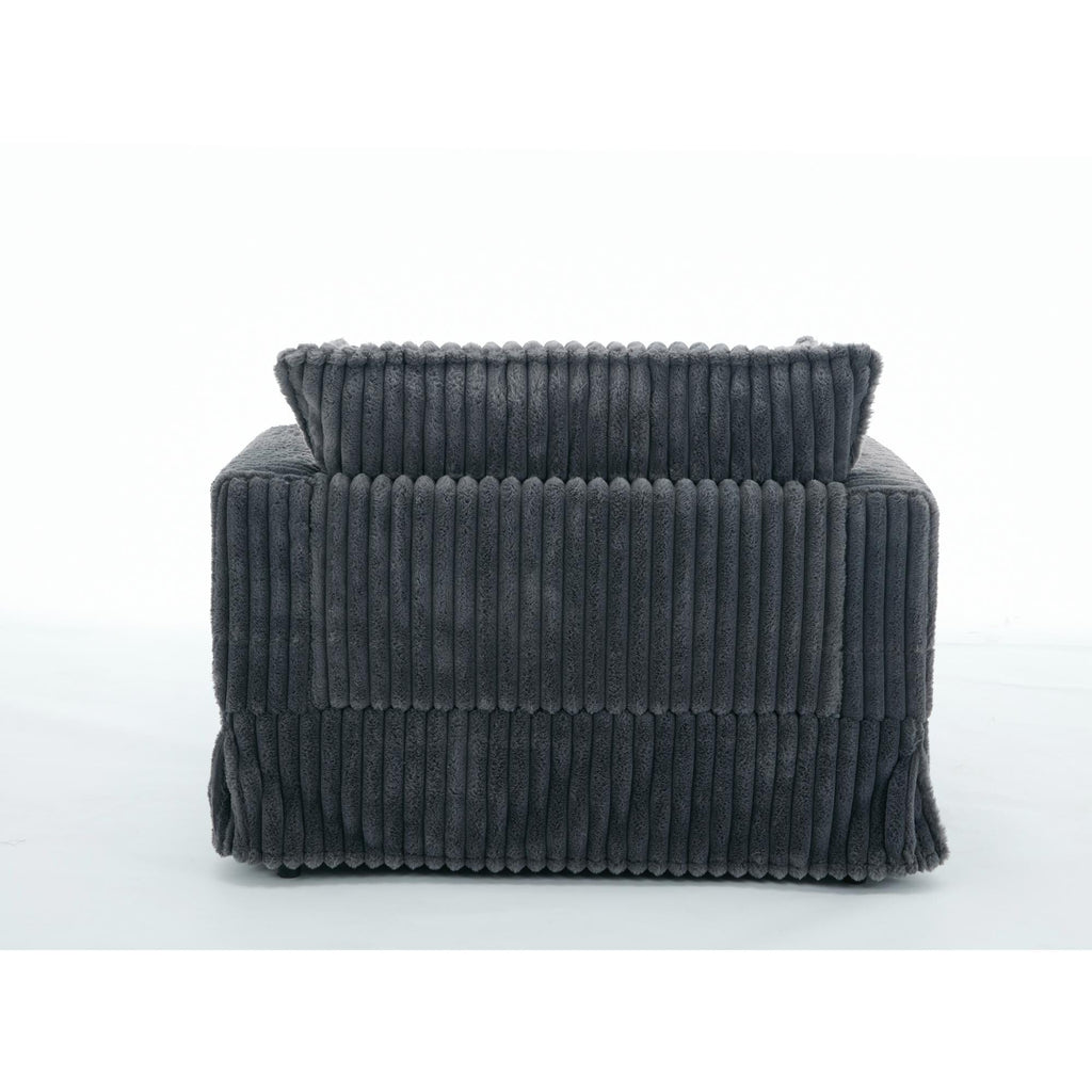 Chaise longue surdimensionnée en velours côtelé 47,7 avec pouf