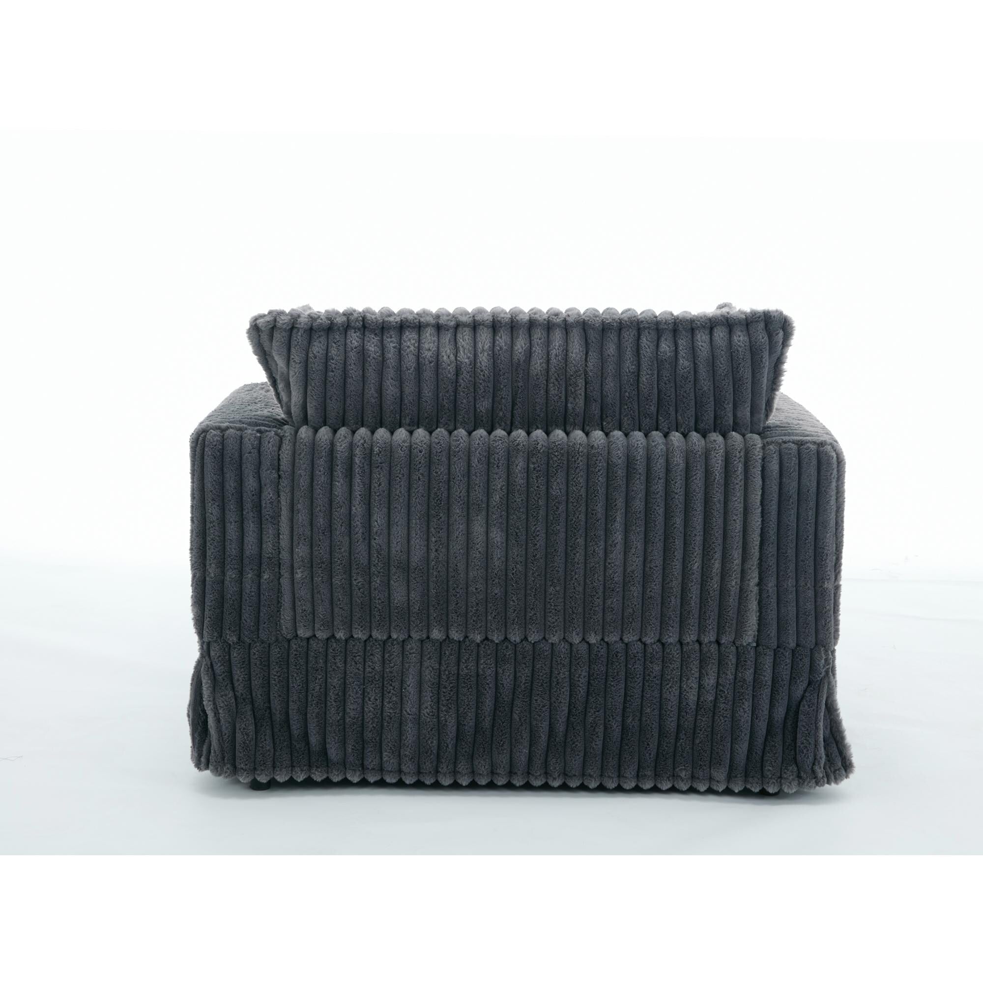 Chaise longue surdimensionnée en velours côtelé 47,7 avec pouf