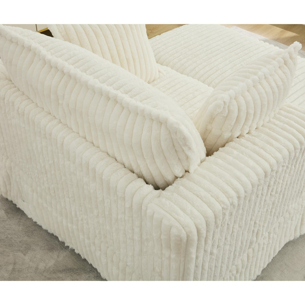 Chaise longue surdimensionnée en velours côtelé 47,7 avec pouf