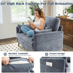 Canapé 47 en chenille - Canapé pour petit espace avec housse et oreiller amovibles, idéal pour un appartement ou un dortoir