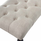 Banc de salle à manger contemporain en tissu capitonné avec pieds tournés (48 x 16 x 19,5 pouces)