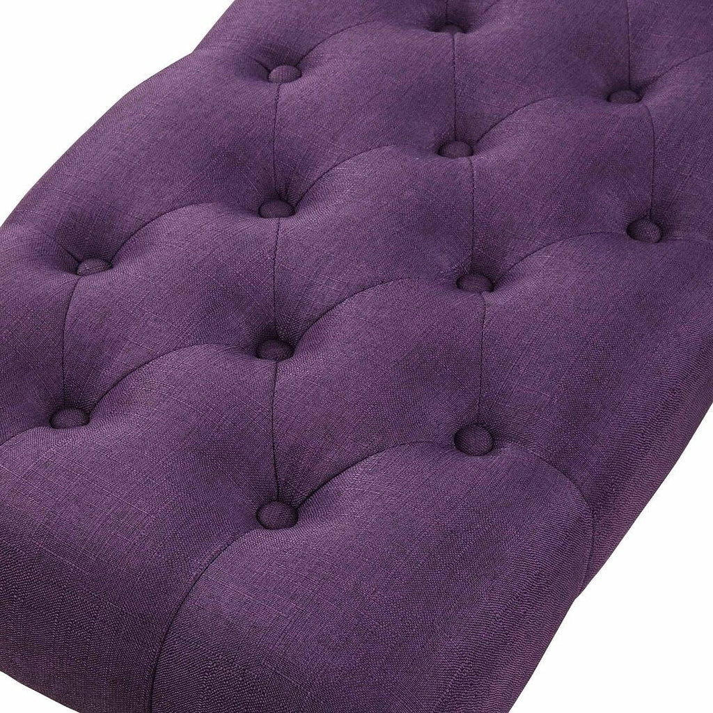 Banc de salle à manger contemporain en tissu capitonné avec pieds tournés (48 x 16 x 19,5 pouces)