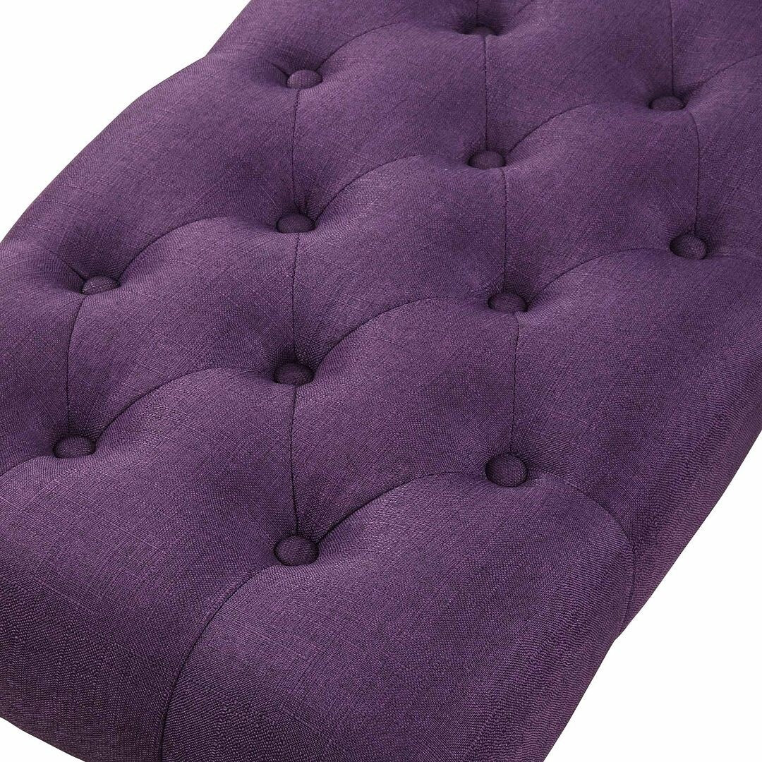 Banc de salle à manger contemporain en tissu capitonné avec pieds tournés (48 x 16 x 19,5 pouces)