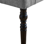 Banc de salle à manger contemporain en tissu capitonné avec pieds tournés (48 x 16 x 19,5 pouces)