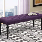 Banc de salle à manger contemporain en tissu capitonné avec pieds tournés (48 x 16 x 19,5 pouces)