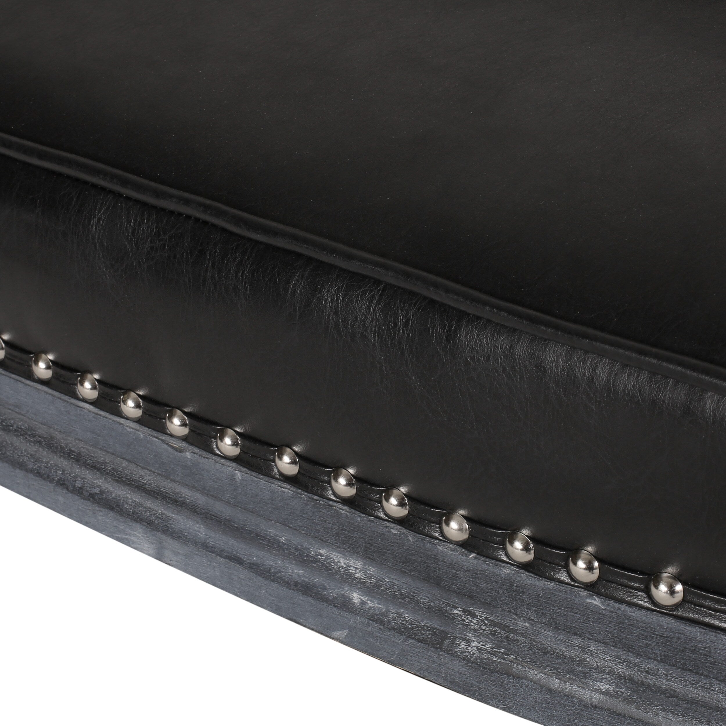 Canapé causeuse en similicuir 49,5" avec pieds tournés et clous décoratifs pour le salon