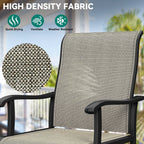 Ensembles de salle à manger d'extérieur 5/7/9 pièces avec chaises pivotantes en textilène 28 W et table