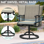 Ensembles de salle à manger d'extérieur 5/7/9 pièces avec chaises pivotantes en textilène 28 W et table