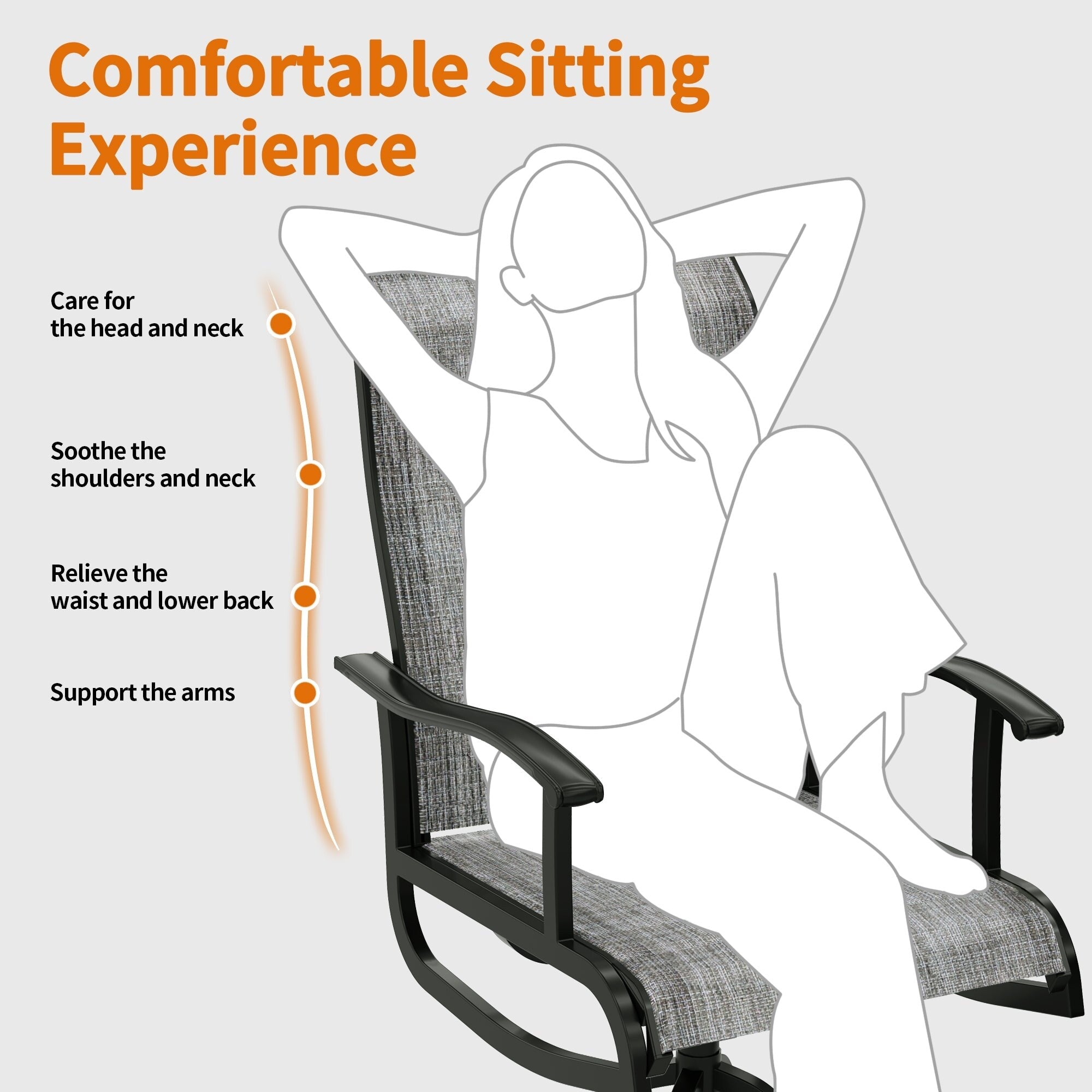 Ensemble de salle à manger d'extérieur 5/7 pièces avec 4/6 chaises pivotantes et table rectangulaire, ensemble de table à manger pour 4/6 personnes